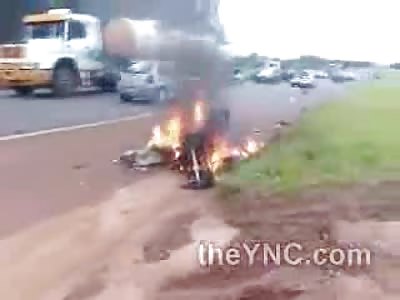 Hot Lady Checks the Dead guy for Good Measure.....Yea he's Dead