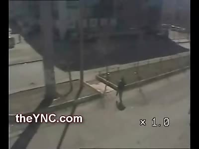 Slow Down Girl..Female Running off the Bus larns the Hard Way that Safety is MOST Important (Watch Slow Motion)