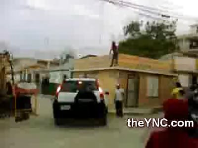 Oh Man...Complete Loser jumps in a Pathetic Attempt at Suicide