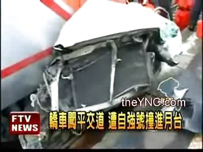 Car Disintegrated by a Speeding Locamotive, Driver Killed Instantly