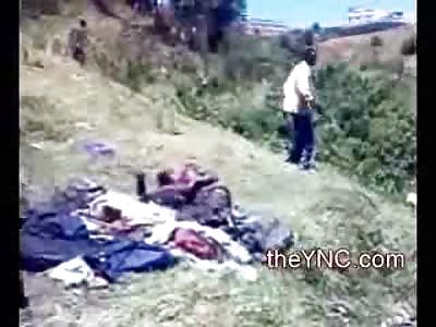 This is Justice...Man Fatally Stoned to Death with Giant Rock and then covered with Dirty Laundry