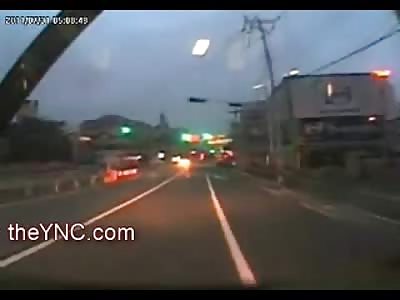 U-Turn FAIL into a Bus, First Person Up Close Virew of Impact