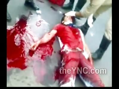 Bloody Crash...Dead Man died in Shock from Blood Loss