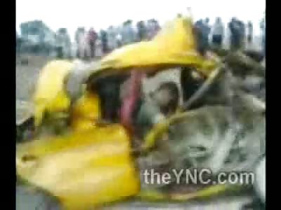 Brain Leaks out of His Head After Accident.....The Rest of the People Sprawled out on the Pavement