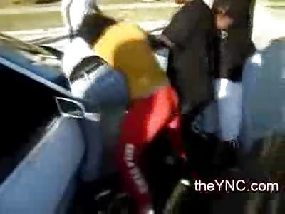 The Ghetto comes to the Upscale Suburbs, White Girl gets Stomped