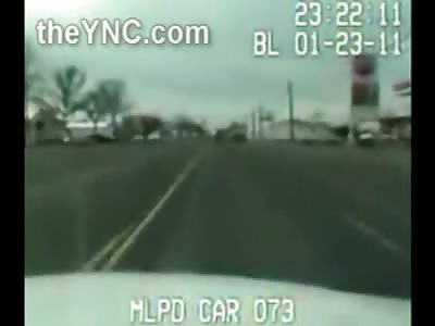 Idiotic Lady Runs Herself the Fuck over after Trying to Run from a Cop