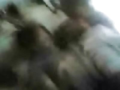 College Girl Sniffing Glue While Being Tagged by Two Guys....WOW!!