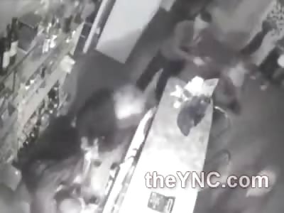 Lunatic goes on a Stabbing Spree in a Cafe Stabbing a Female Bartender 11 Times......Before Getting a Bottle Smashed over His Head