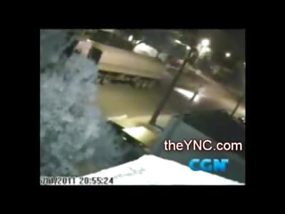Suicidal Biker Rear Ends a Semi and Bursts into Fireball