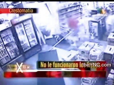 Female Walking into Store gets Blasted by Incoming Car...