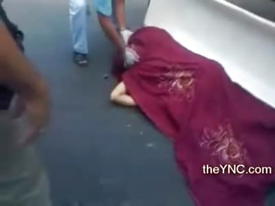 Short Video of Dead Famale with Brains Dangling from Face (Watch Slow Motion)