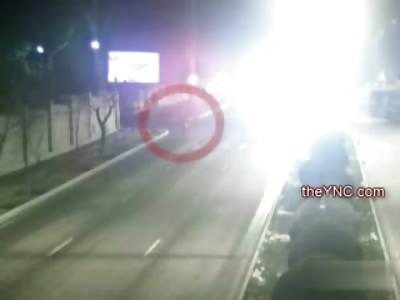 Red Circle Man thrown to his Death against Wall