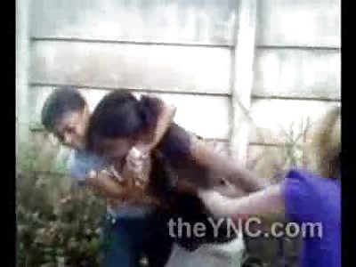 Built Bubble Butt Black Chicks Go Berserk on Each Other.......One Girl Tried Ripping Skirt off Other one...lolol