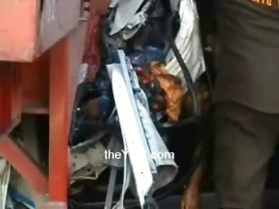 Family of 5 Crushed to Death Upside Down as Van Busts into Flames on the Highway