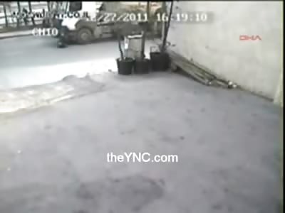 Shocking Video of Man Crushed to Death by Cement Mixer. Defibrillator and Chest Compressions in the Street