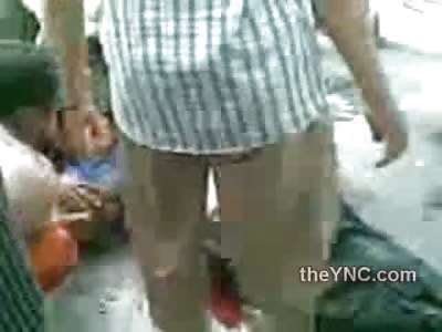 Terrible Accident Leaves Men Horrifically Splattered on the Road