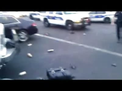 Aftermath in the USA as Panicked Cameraman shows off a Foot in the Street