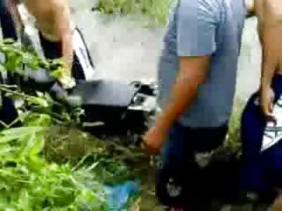 Man taking Final Agonal Breaths Helpless after Motorbike Accident