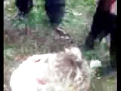 Funny Guys Piss all over Half Naked Drunk Girl in the Grass