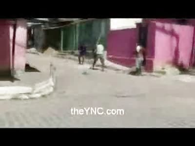 Gladiator: Fatal Fight in the Street as Man is Clubbed to Death with Giant Piece of Wood