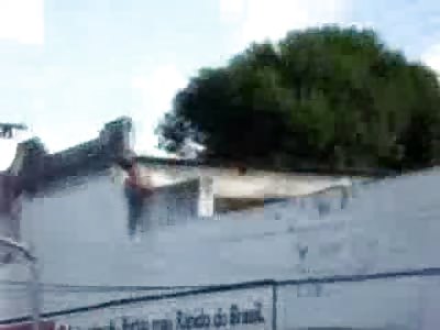 Crazy Woman in Bra and Panties makes a Complete Fool of herself in Supposed Suicide Attempt