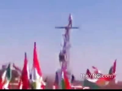 Man Electrocuted and Falls to Death in front of Rowdy Crowd