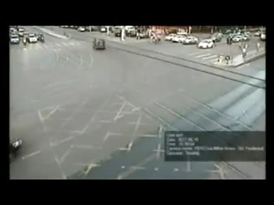 Super Human survives Brutal Motorcycle vs Car Crash and makes it Look Easy