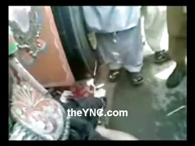 Man Quartered by a Valentines Day Delivery Truck