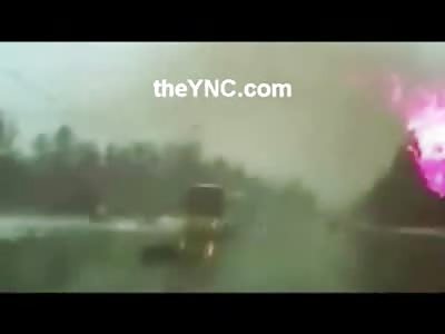 Car Explodes on Impact in Brutal Accident caught on Camera