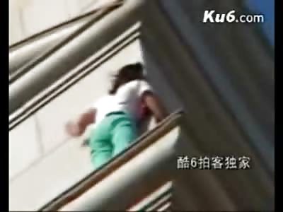 Desperate Teenager makes a Glorious Angelic Dive off of her Building 