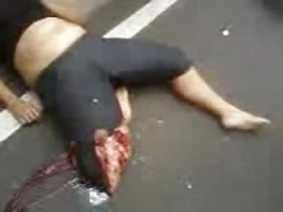 Woman Biker has Leg Snapped in Half