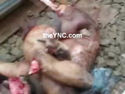 Man Sliced in Pieces is a MESS with Face Ripped off from Train