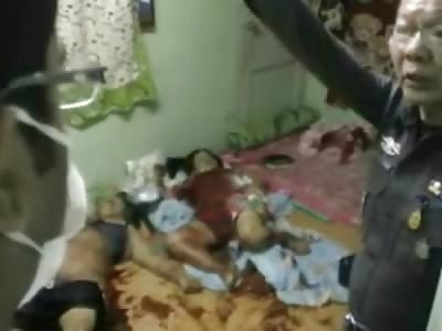 MURDER SUICIDE: Maniac Stabs Wife and Mother-in-Law and Hangs Himself in other Room