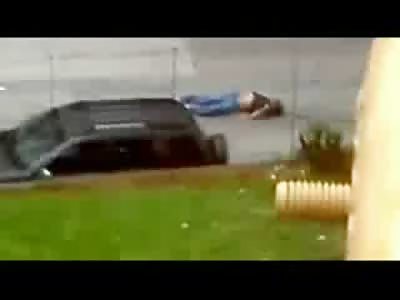 Splat Suicide on the Highway Recorded from a Distance (aftermath)