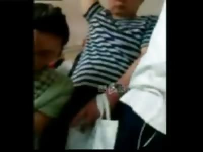 Scared Pretty Woman Allows Sick Man to Grope her on a Public Bus