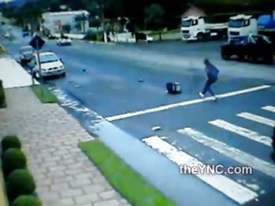 Lady Hit And Sent Flying by Truck 