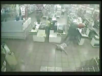 Man standing In Line at Grocery Store is Randomly Killed then Stepped Over with Bullet to the Head