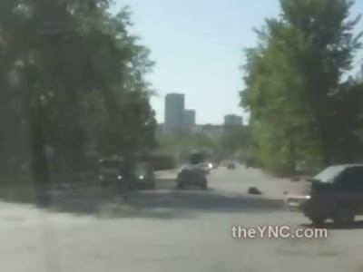 Woman Launched by Car While Crossing Road