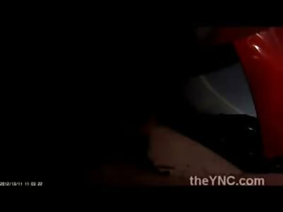 Scared Asian Man on a Moped Fatally Hit by Car on Highway