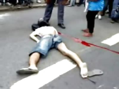 Man Dies Next to His Flip Flop and a Steam of Blood