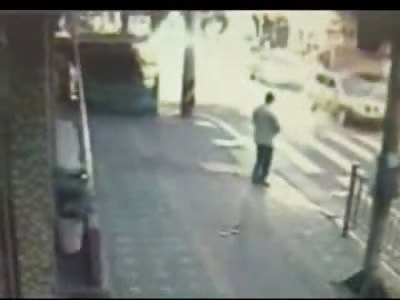 Intentional? Man Ran over on Sidewalk and Crushed Between Building