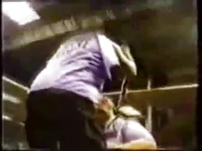 Rare Footage of Wrestling Boy (17 Years Old Fat Kid in Ring) Brutally Beaten in the Ring (Criminal Charges were Filed on Wrestlers) 