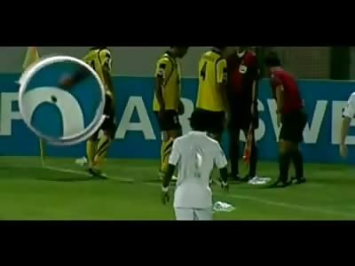 Player almost loses Hand in Soccer Game as Someone Throws a Live Grenade onto the Field