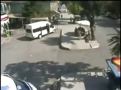 Rotating Security Camera catches Old Man's Death on the Street