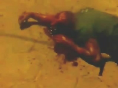 Mans Head Caved in, Brains out and Skin Flapping from Machete Death
