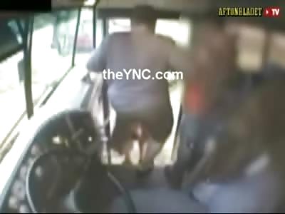 Pinhead Bus Driver kicks an 8 Year Old Girl down the Steps of his Bus 