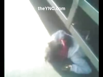 Teen Girl in Red Bandanna is Cut Completely in Half by Truck