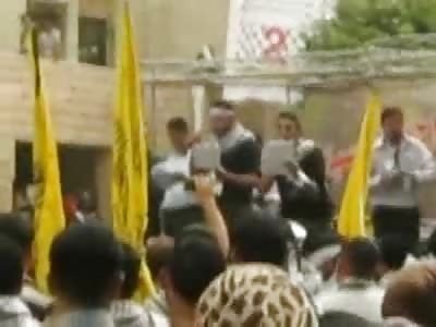 Man is Hanged like a Christmas Ornament in Public Execution in Front of Crowd