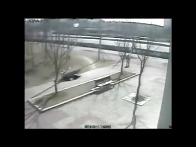 Bizarre video of Unlucky Woman on a Stroll Killed by Flying Building