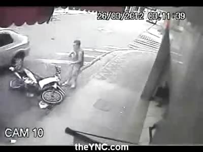 Man is Crushed between Two Cars when Driver Lost Control